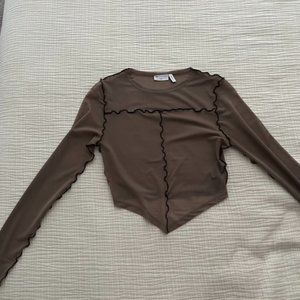 Sheer Brown Crop Top